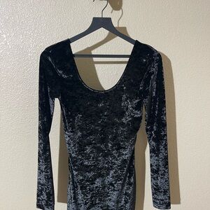Free People Black Velvet Bodysuit